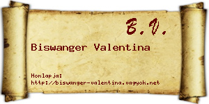 Biswanger Valentina névjegykártya